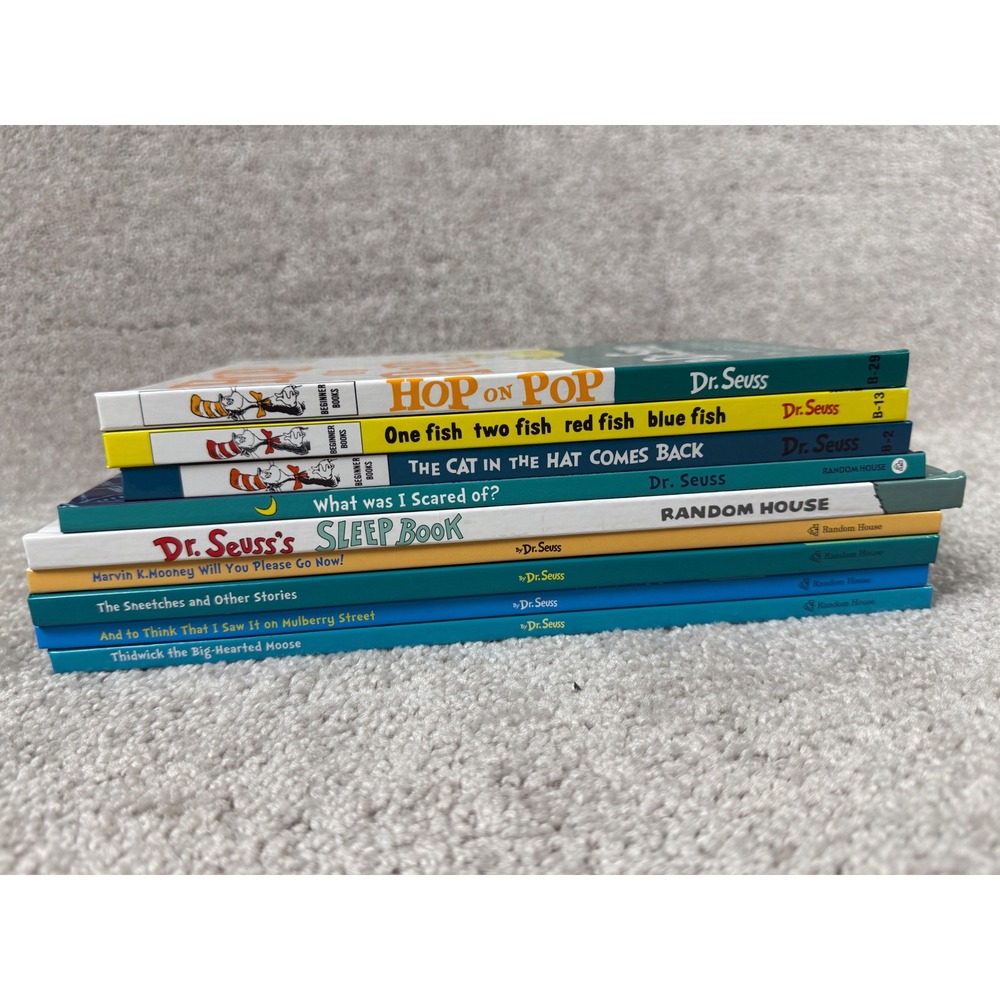 Dr Seuss Hardcover Book Lot of 9 The Sneetches Hop on Pop One Fish Two Fish